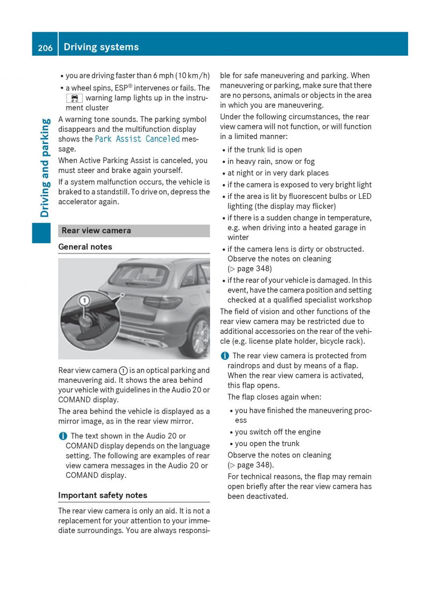 Mercedes Benz GLC Class owners manual / page 208