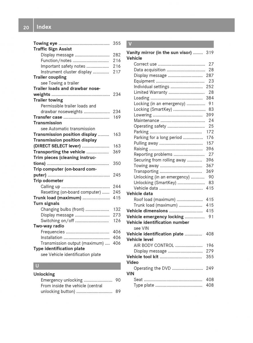 Mercedes Benz GLC Class owners manual / page 22