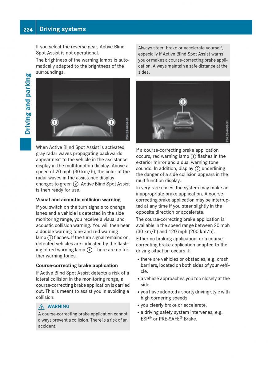 Mercedes Benz GLC Class owners manual / page 226