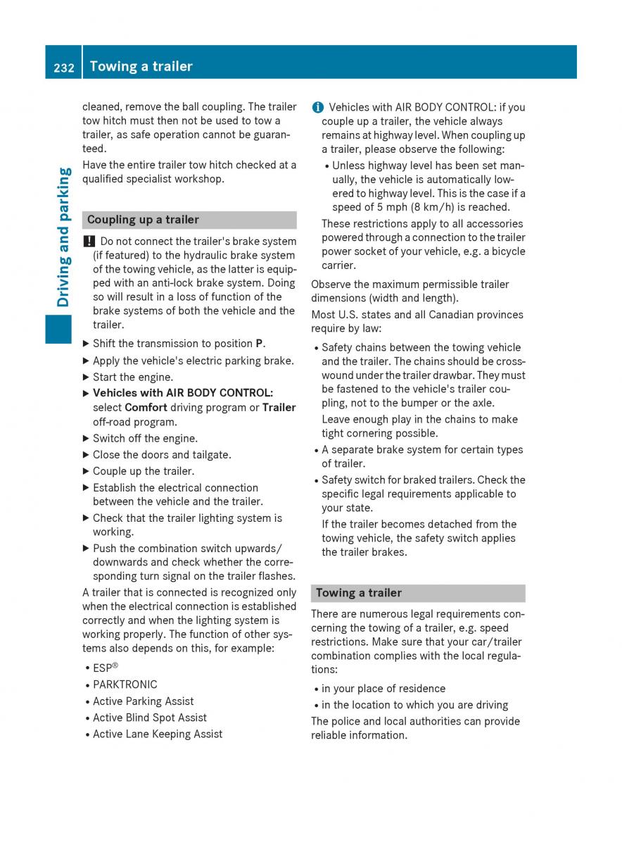 Mercedes Benz GLC Class owners manual / page 234