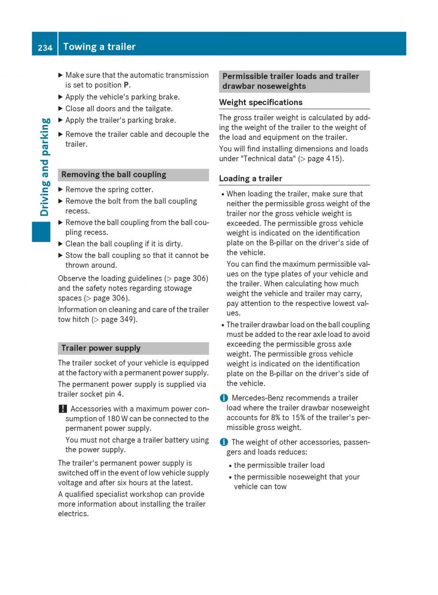 Mercedes Benz GLC Class owners manual / page 236