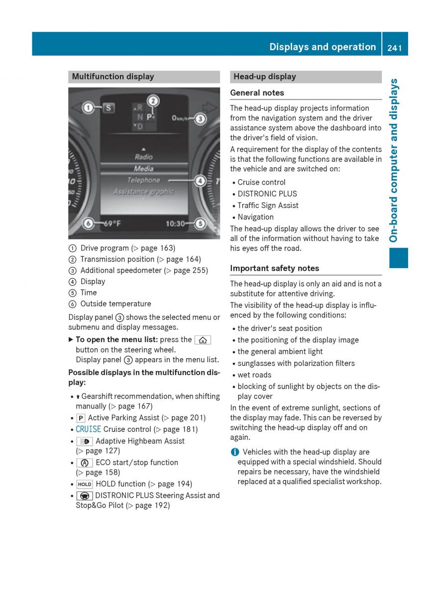 Mercedes Benz GLC Class owners manual / page 243