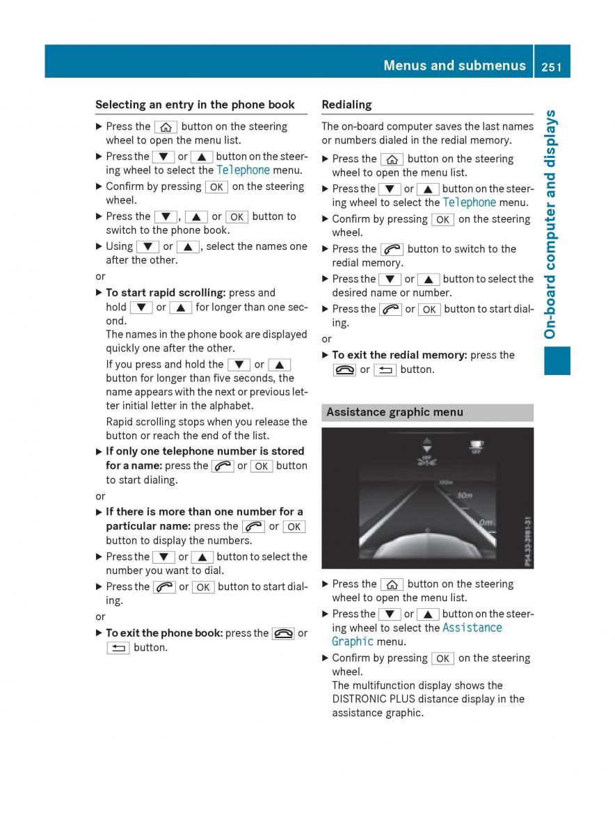 Mercedes Benz GLC Class owners manual / page 253