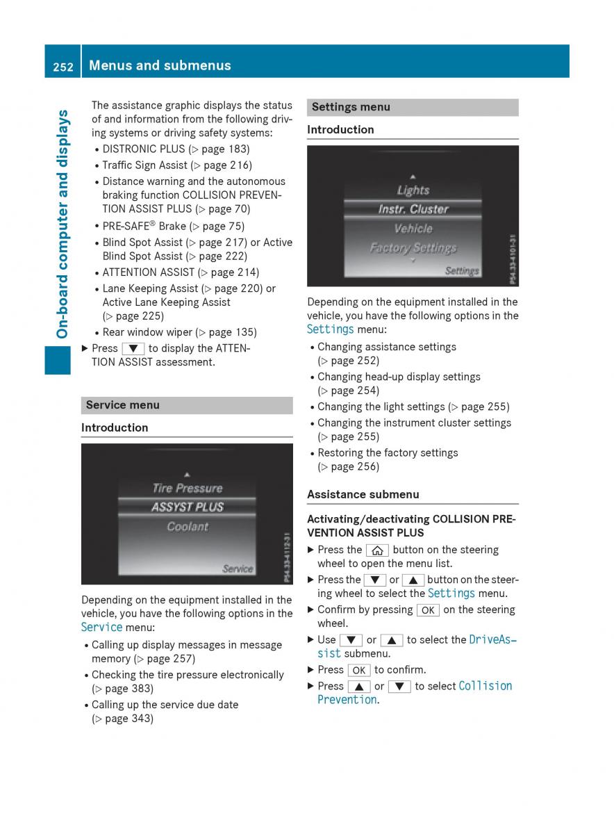 Mercedes Benz GLC Class owners manual / page 254