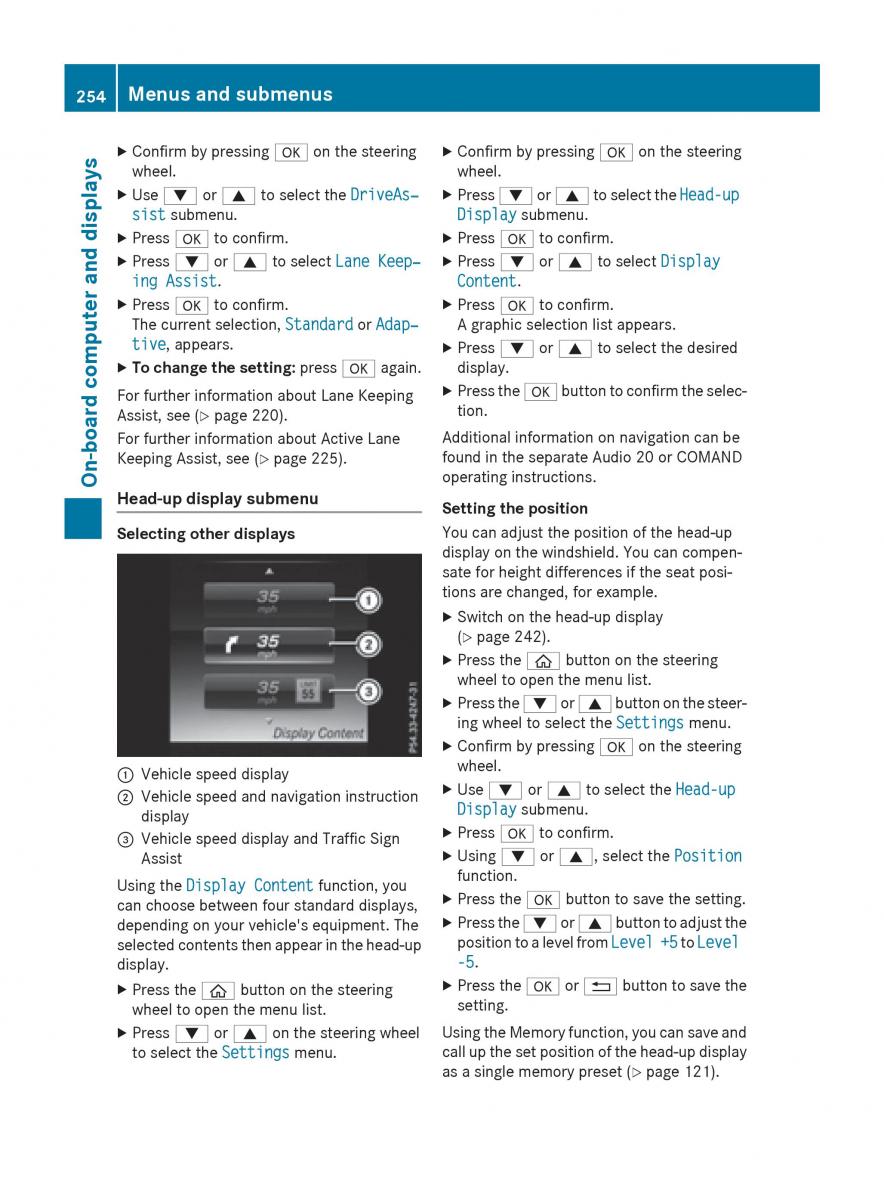 Mercedes Benz GLC Class owners manual / page 256