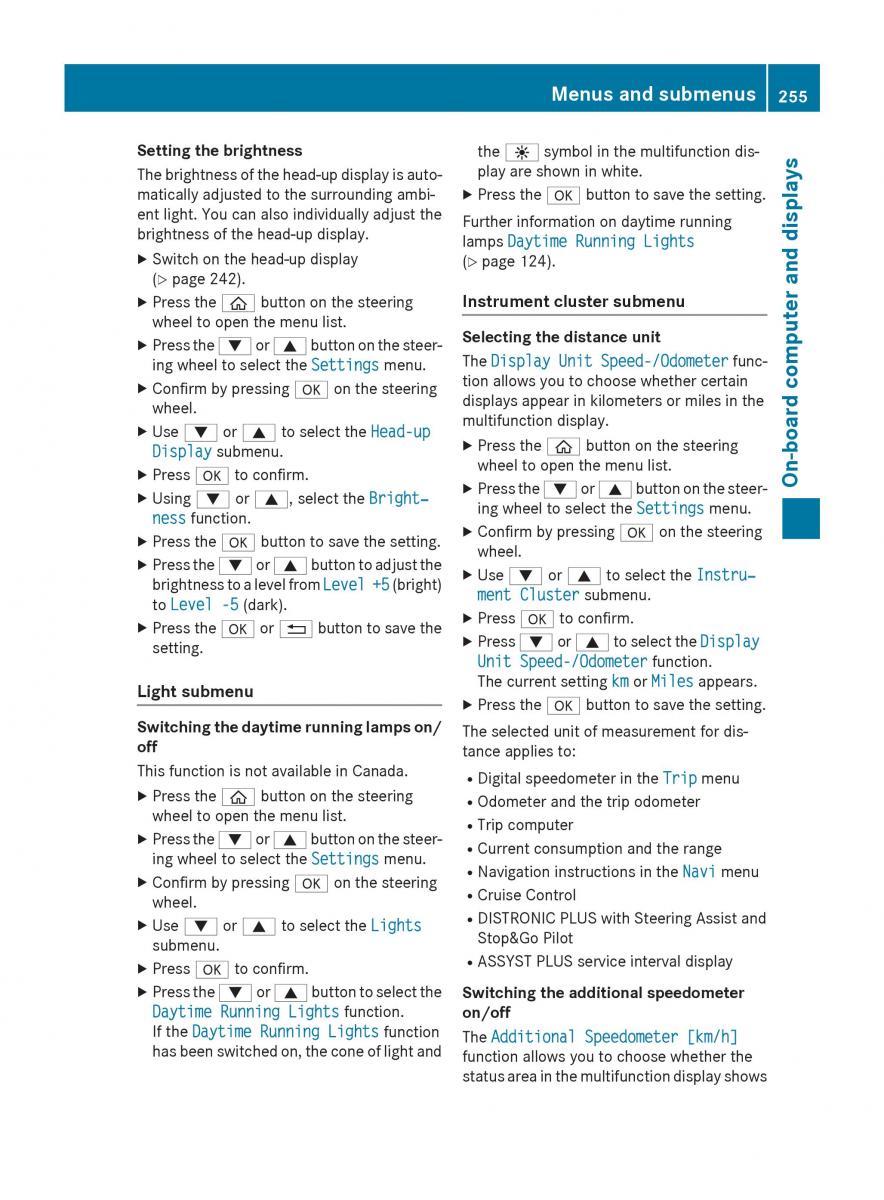 Mercedes Benz GLC Class owners manual / page 257