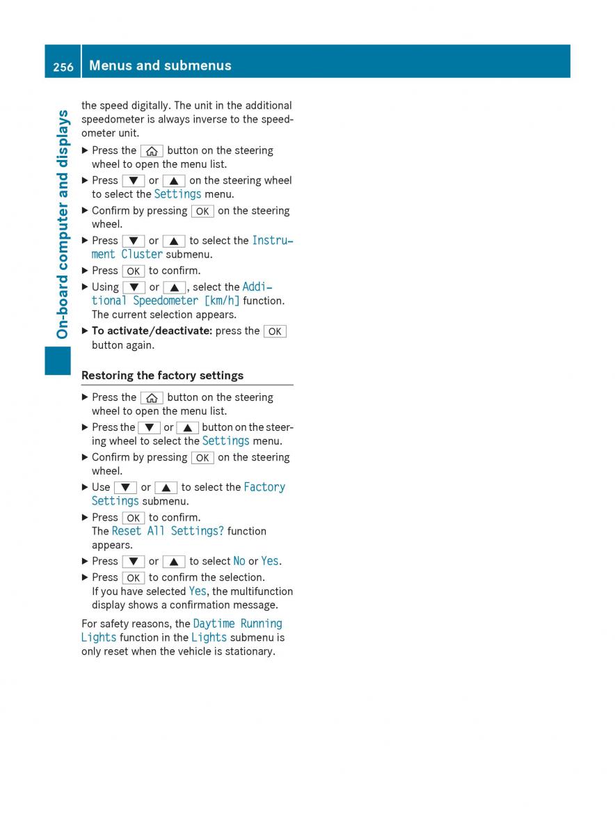 Mercedes Benz GLC Class owners manual / page 258