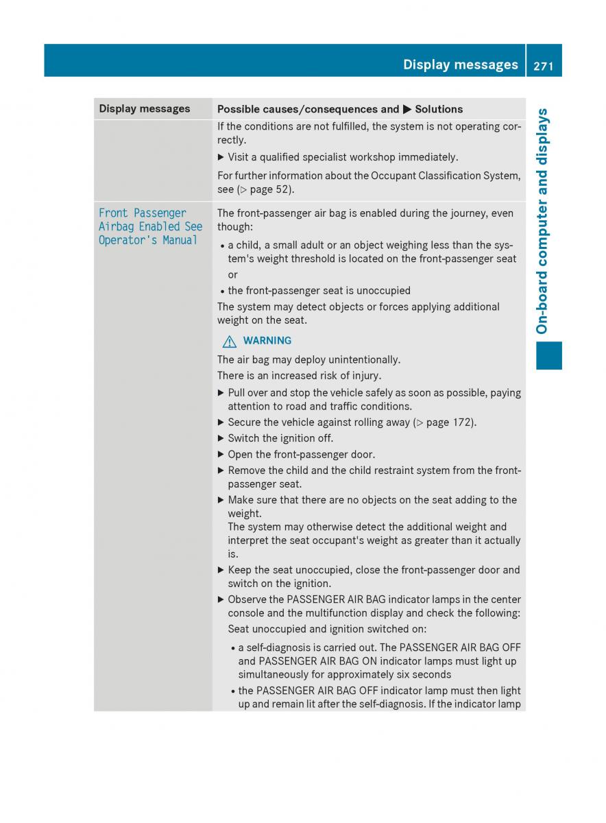 Mercedes Benz GLC Class owners manual / page 273