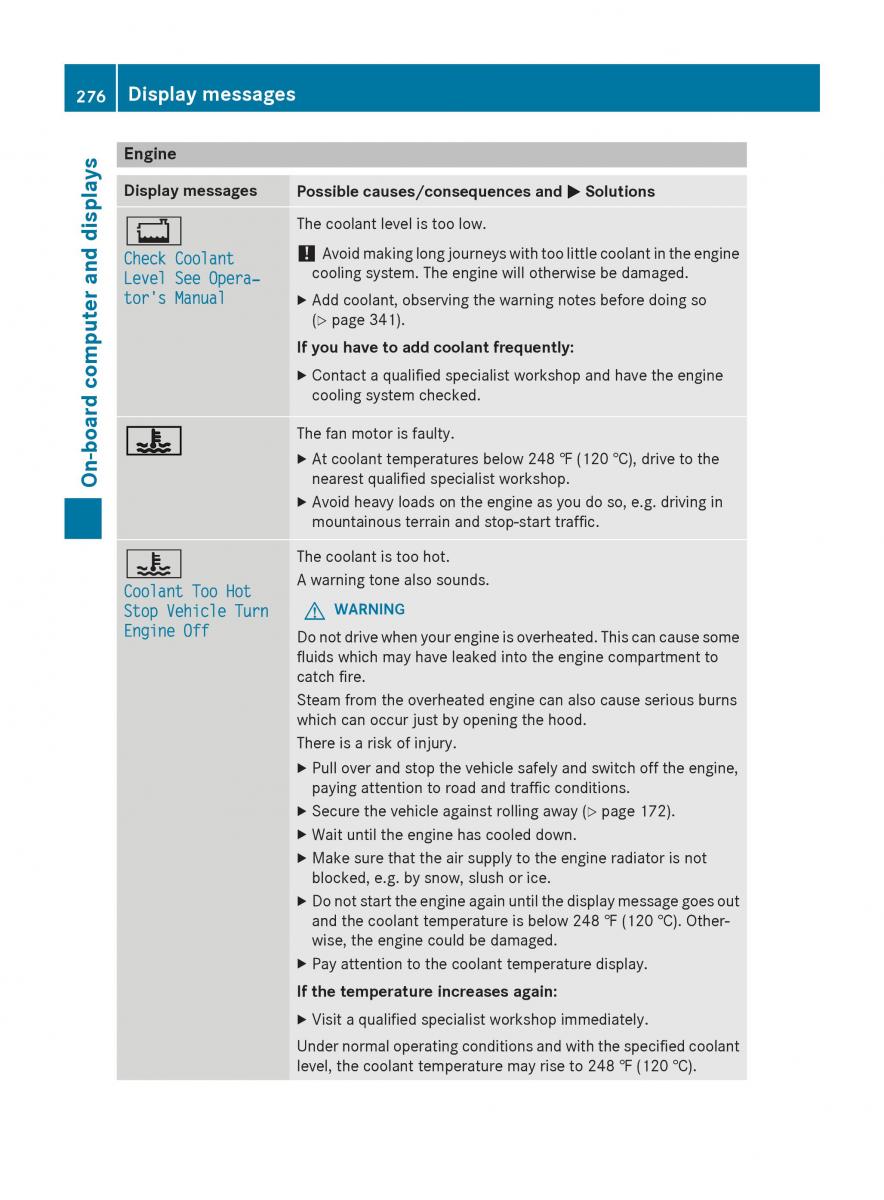 Mercedes Benz GLC Class owners manual / page 278