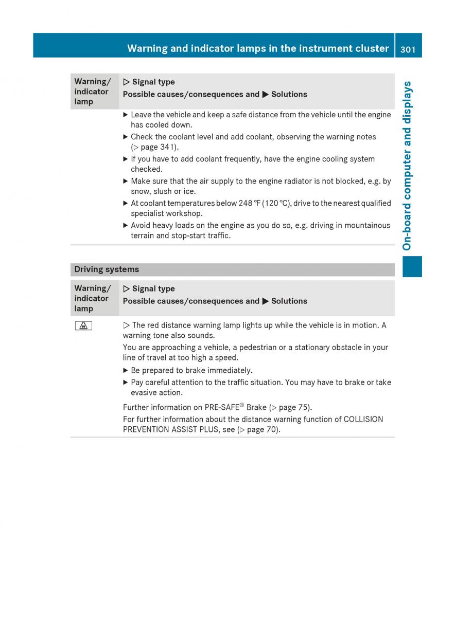 Mercedes Benz GLC Class owners manual / page 303