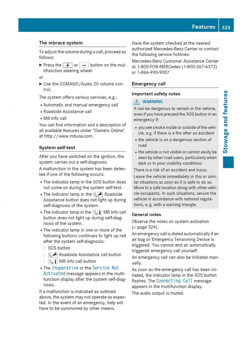 Mercedes Benz GLC Class owners manual / page 327