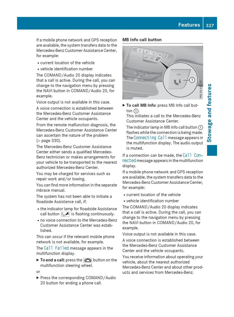 Mercedes Benz GLC Class owners manual / page 329