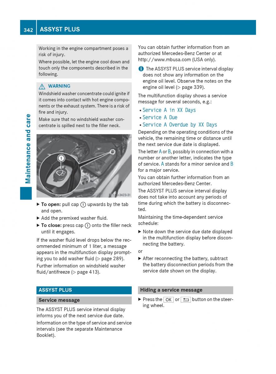 Mercedes Benz GLC Class owners manual / page 344