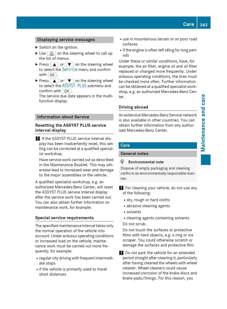 Mercedes Benz GLC Class owners manual / page 345