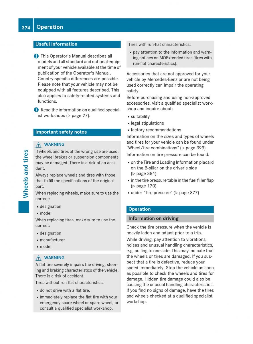 Mercedes Benz GLC Class owners manual / page 376