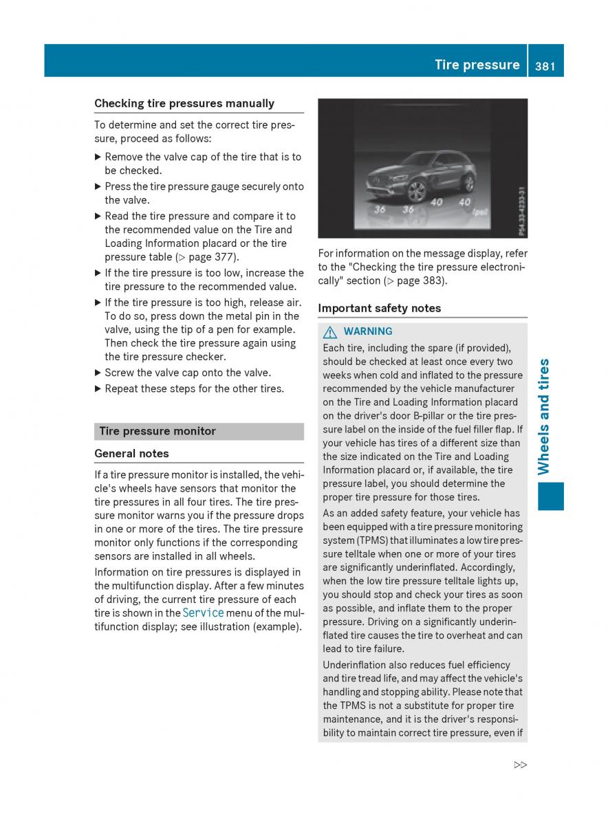 Mercedes Benz GLC Class owners manual / page 383