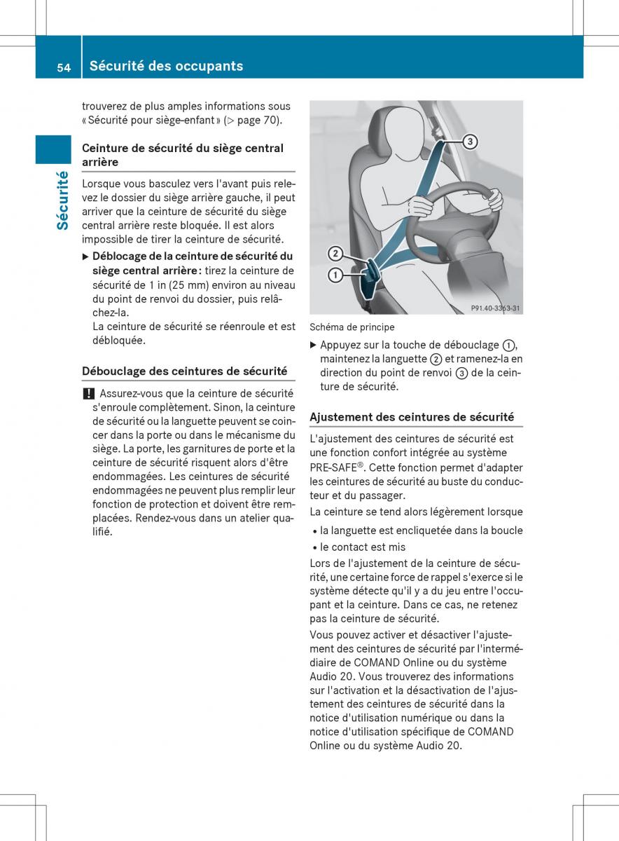 Mercedes Benz GLC Class manuel du proprietaire / page 56