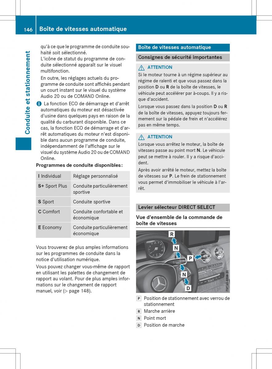 Mercedes Benz GLC Class manuel du proprietaire / page 148