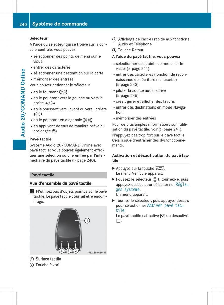 Mercedes Benz GLC Class manuel du proprietaire / page 242