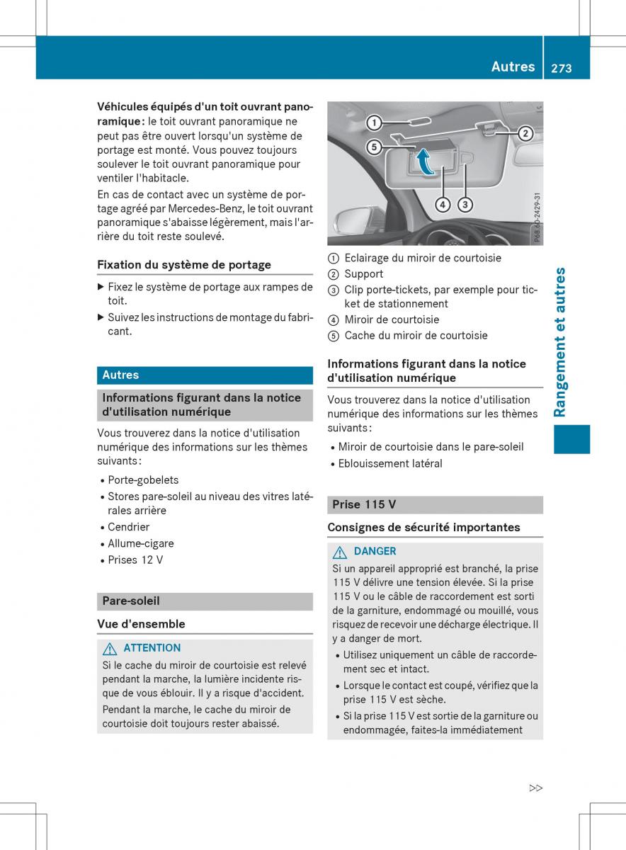 Mercedes Benz GLC Class manuel du proprietaire / page 275