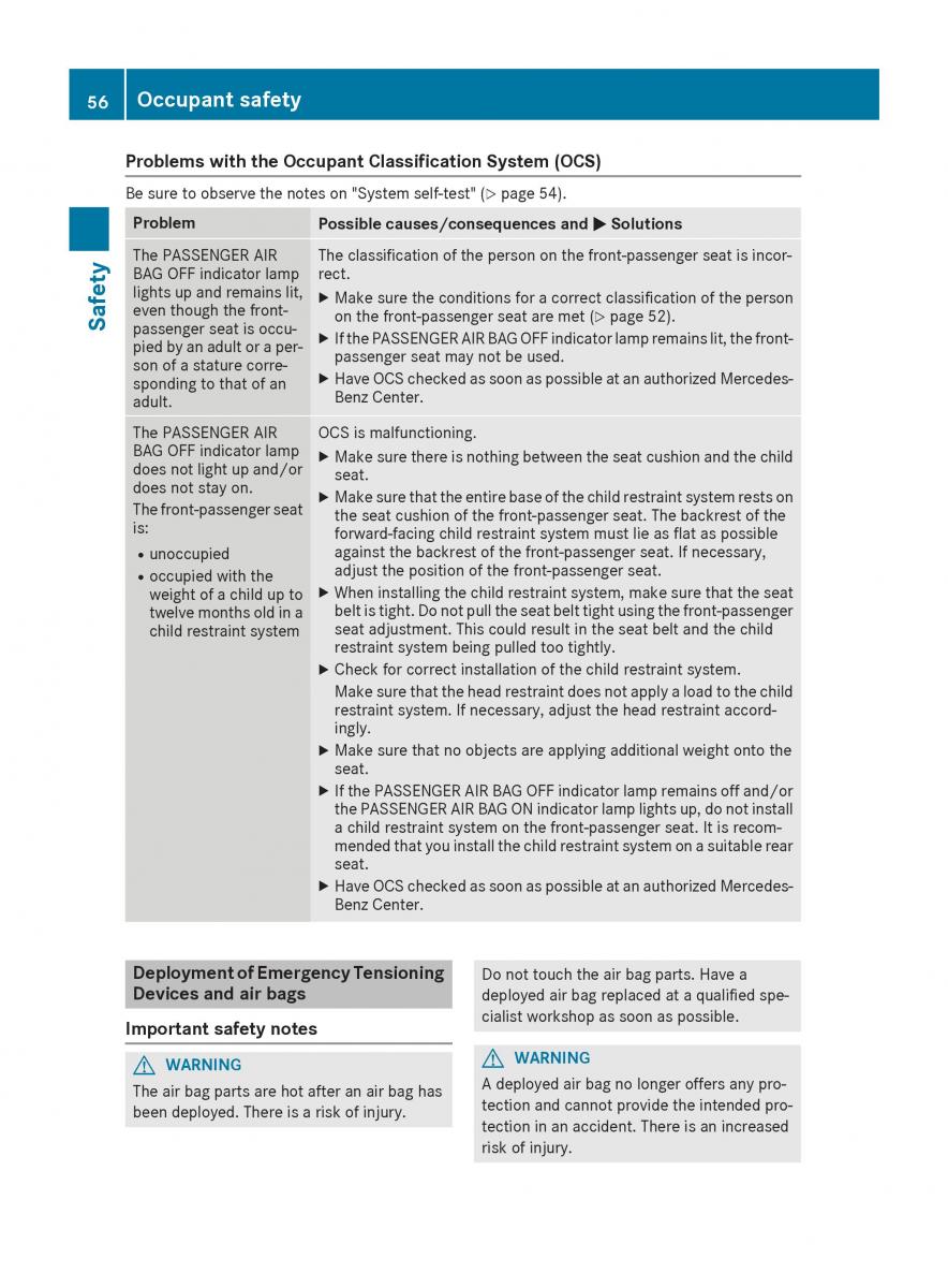 Mercedes Benz GLE Class owners manual / page 58