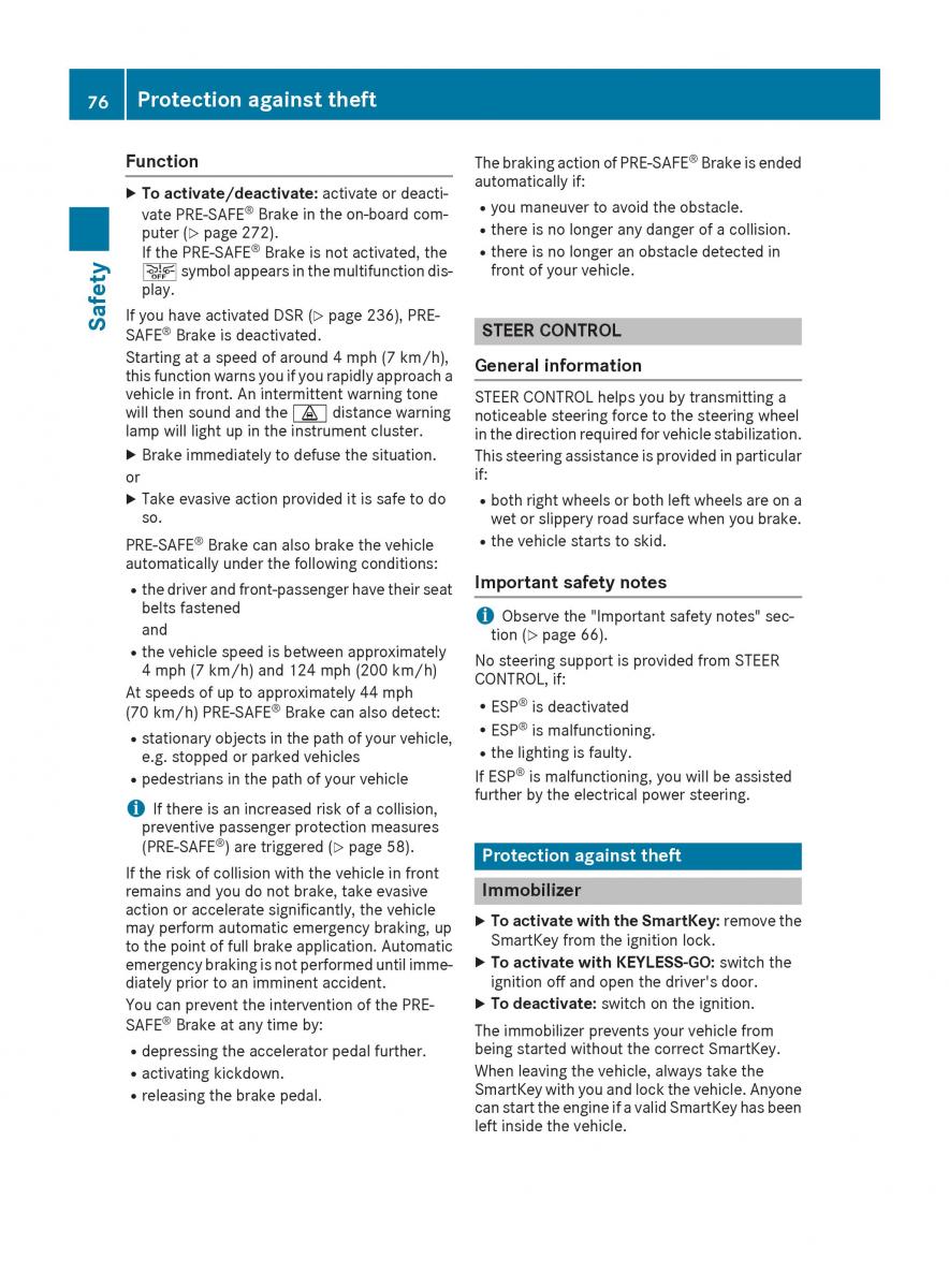 Mercedes Benz GLE Class owners manual / page 78