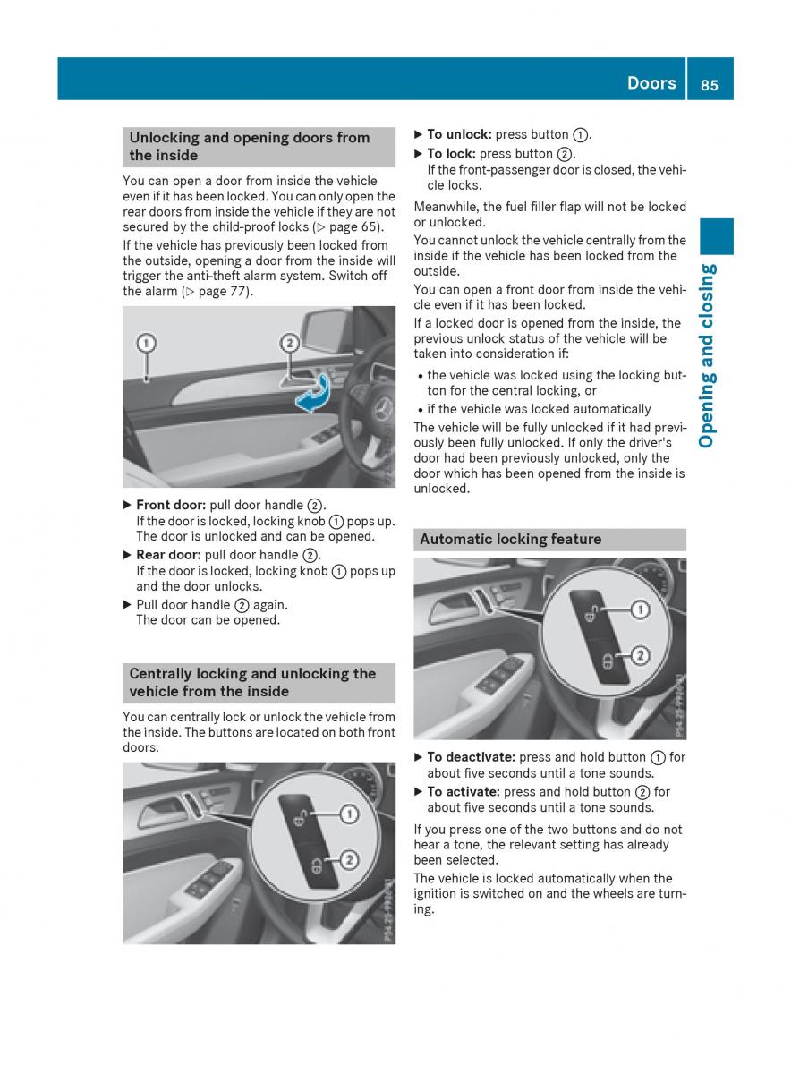 Mercedes Benz GLE Class owners manual / page 87