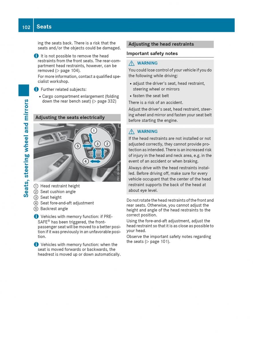 Mercedes Benz GLE Class owners manual / page 104