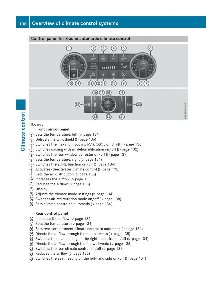 Mercedes Benz GLE Class owners manual / page 132