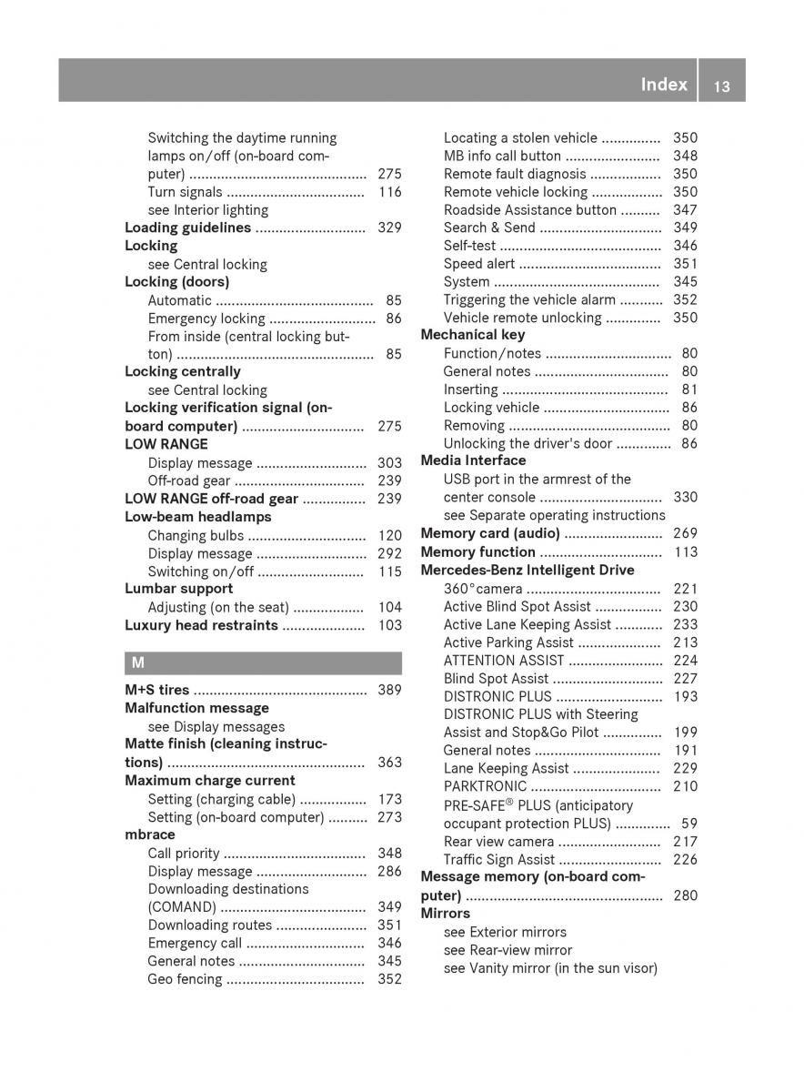 Mercedes Benz GLE Class owners manual / page 15