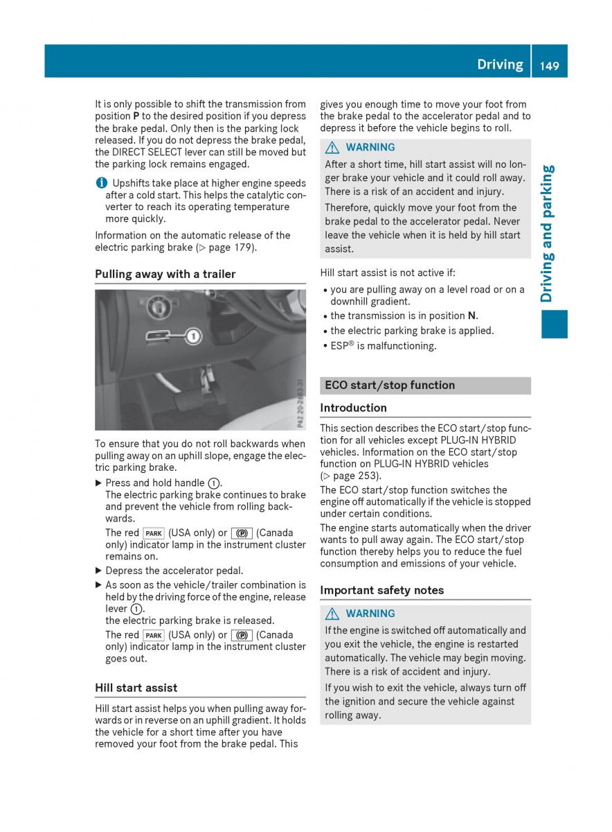 Mercedes Benz GLE Class owners manual / page 151