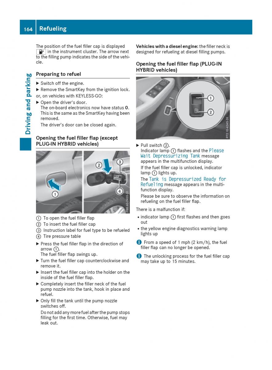 Mercedes Benz GLE Class owners manual / page 166