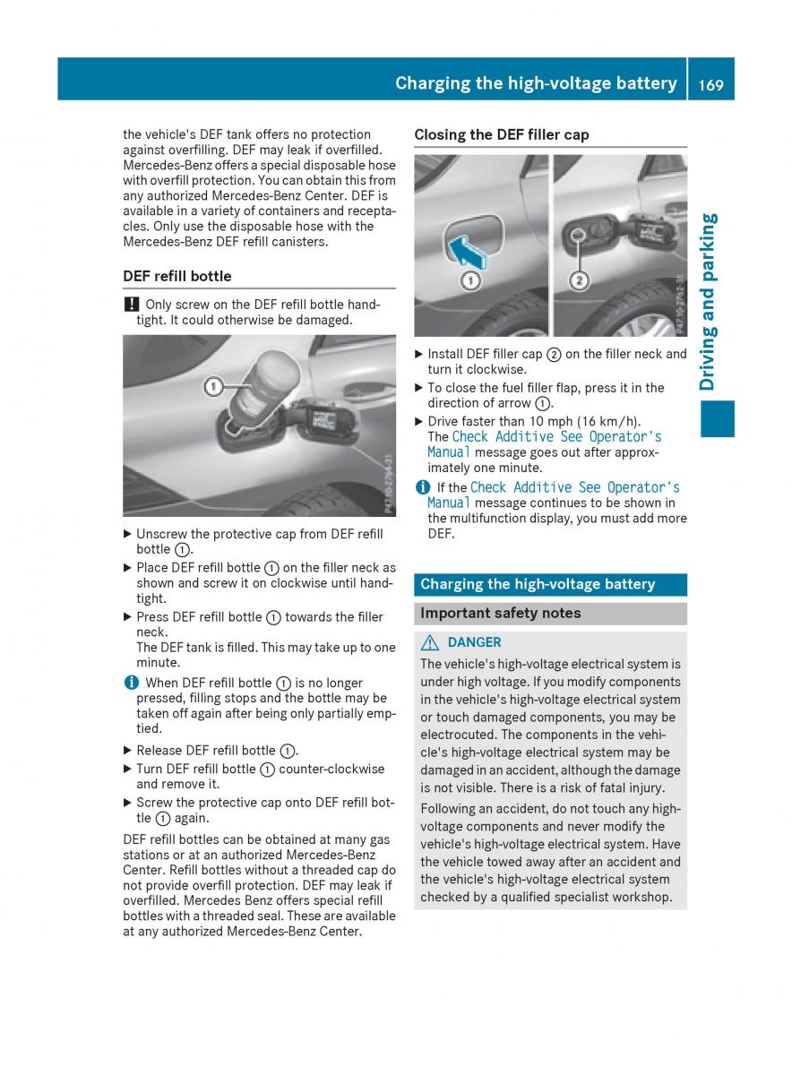 Mercedes Benz GLE Class owners manual / page 171