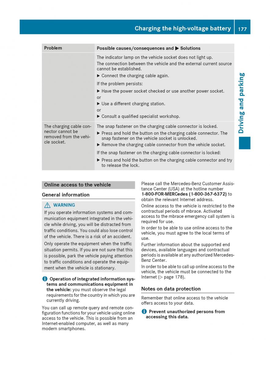 Mercedes Benz GLE Class owners manual / page 179