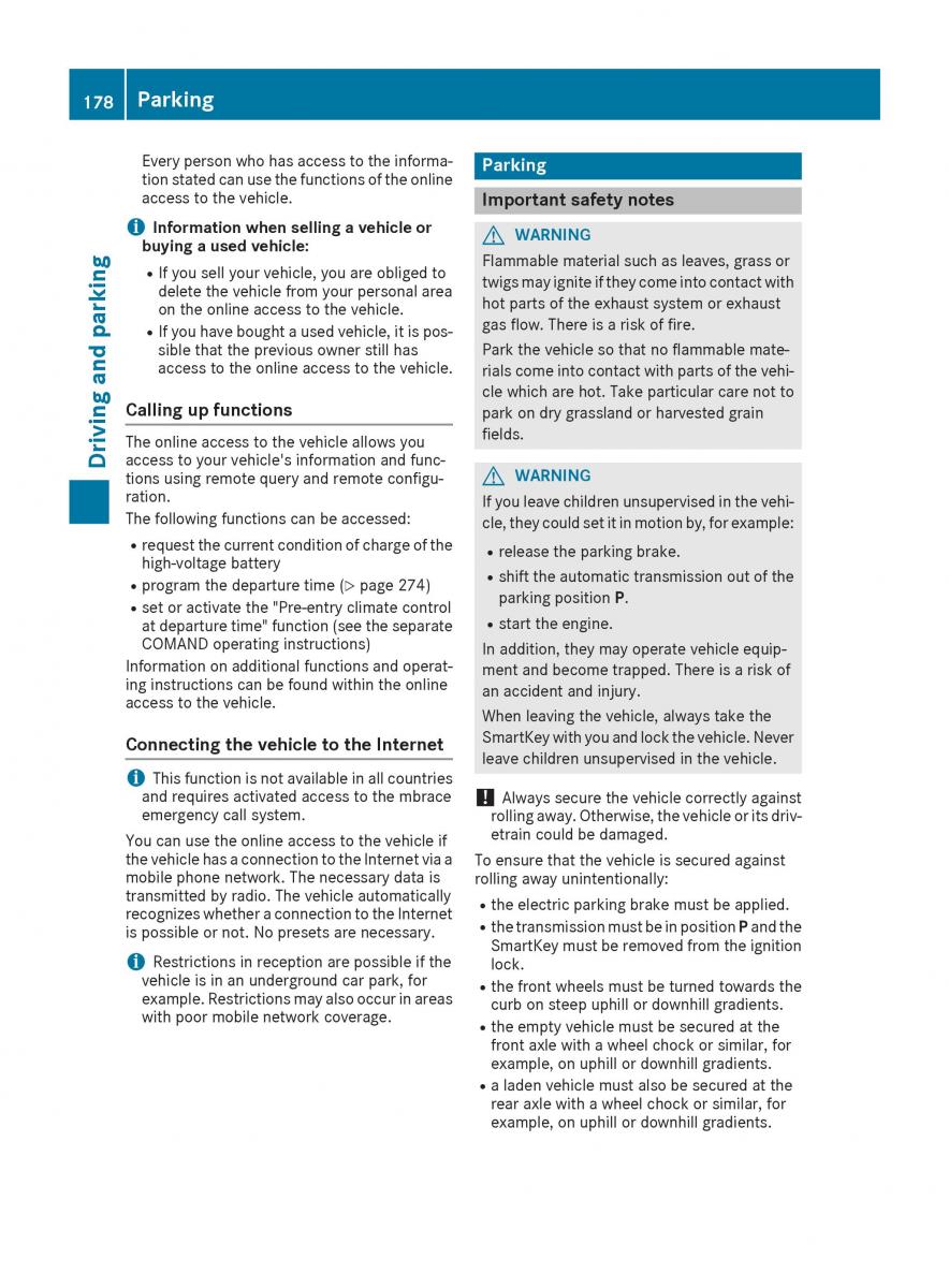 Mercedes Benz GLE Class owners manual / page 180