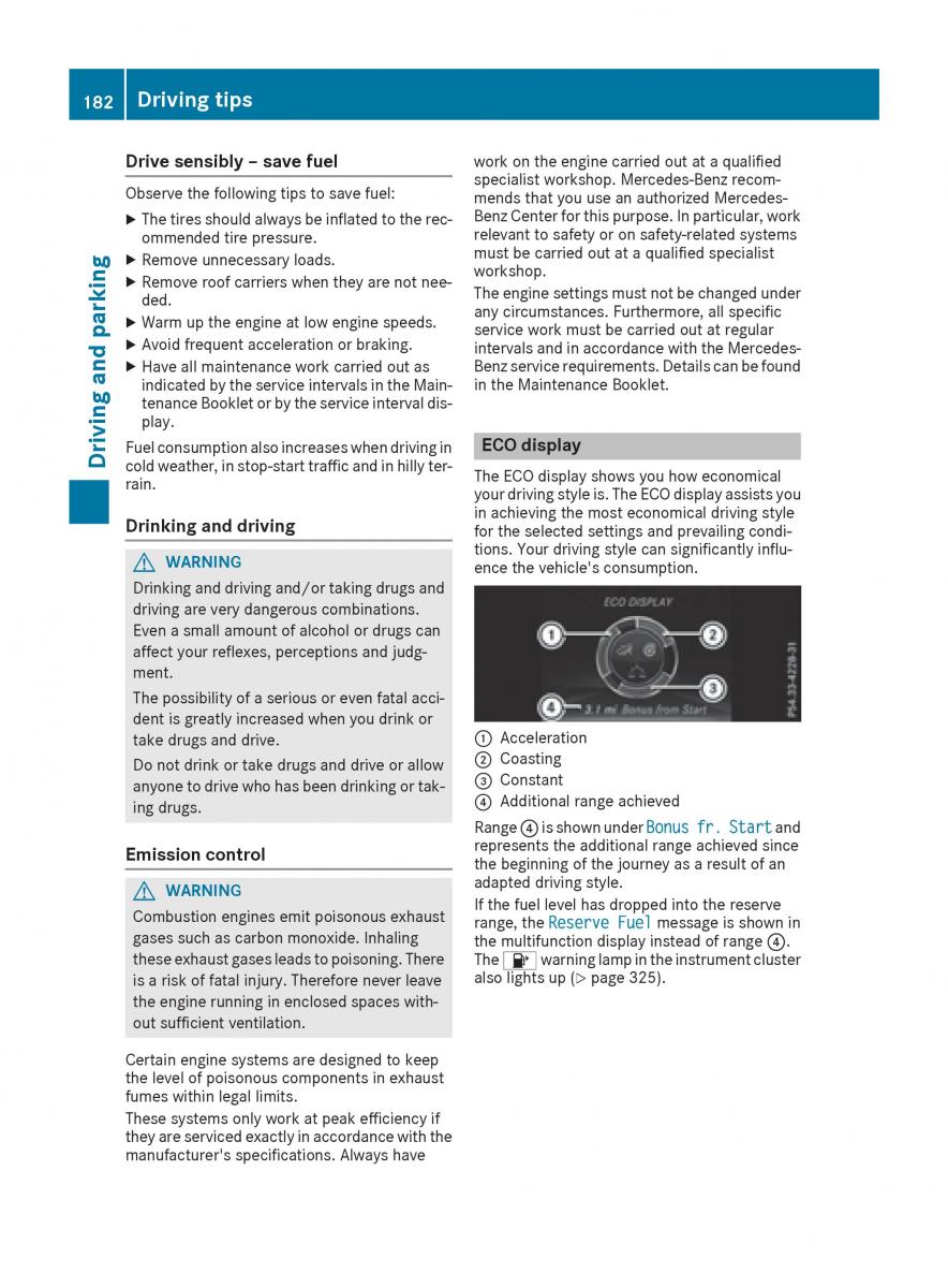 Mercedes Benz GLE Class owners manual / page 184