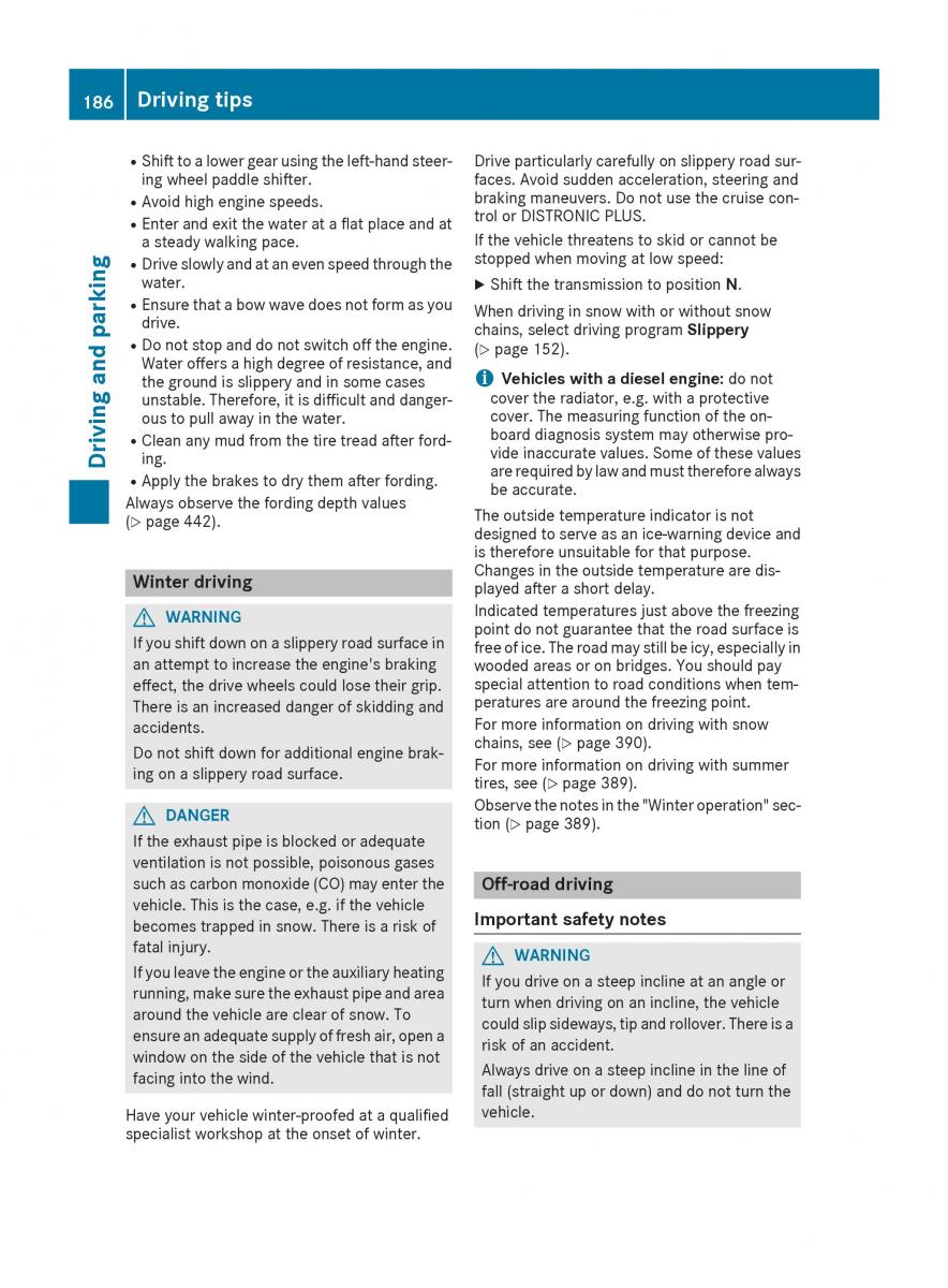 Mercedes Benz GLE Class owners manual / page 188