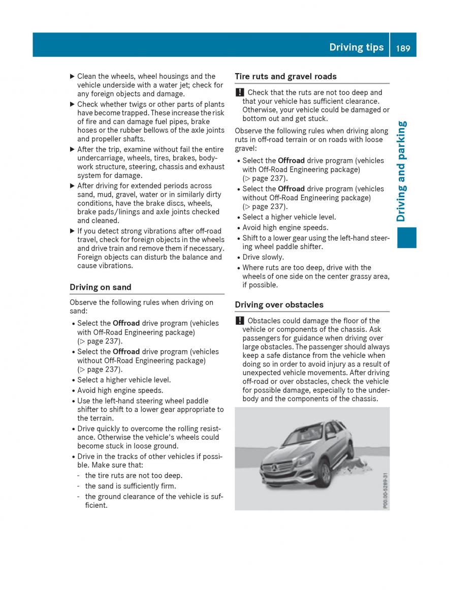 Mercedes Benz GLE Class owners manual / page 191