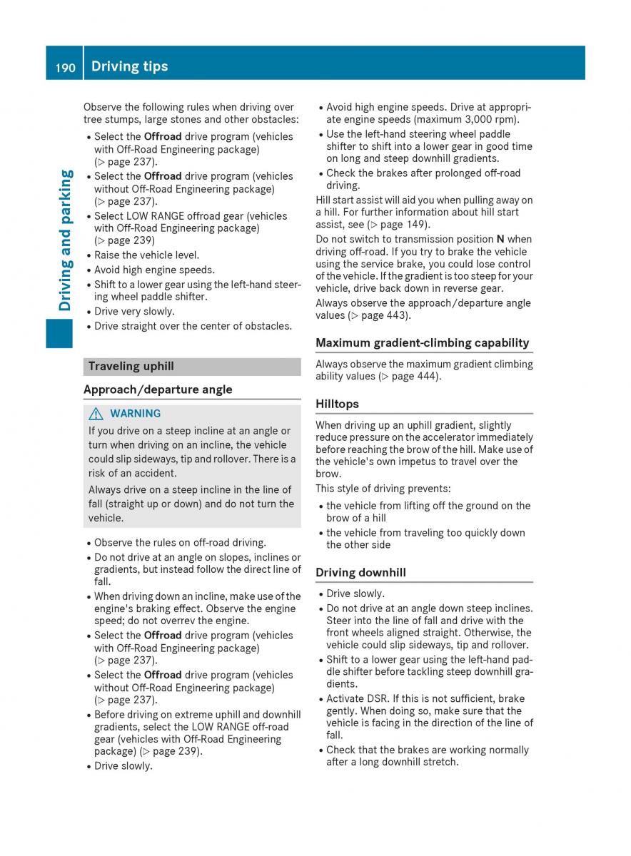 Mercedes Benz GLE Class owners manual / page 192