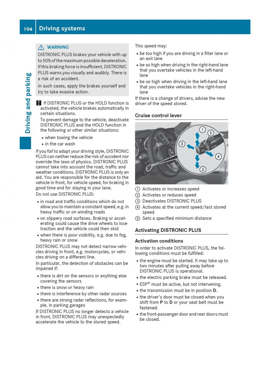 Mercedes Benz GLE Class owners manual / page 196