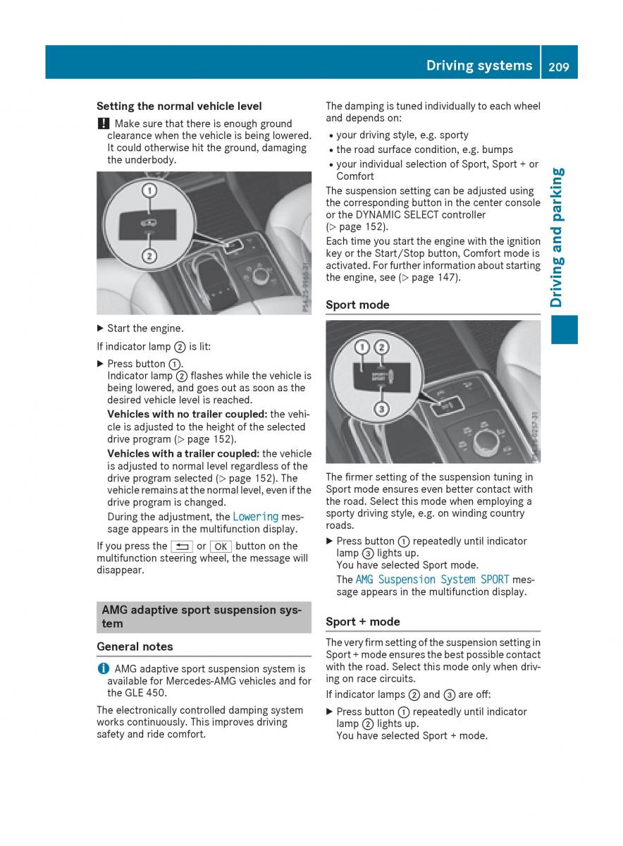 Mercedes Benz GLE Class owners manual / page 211