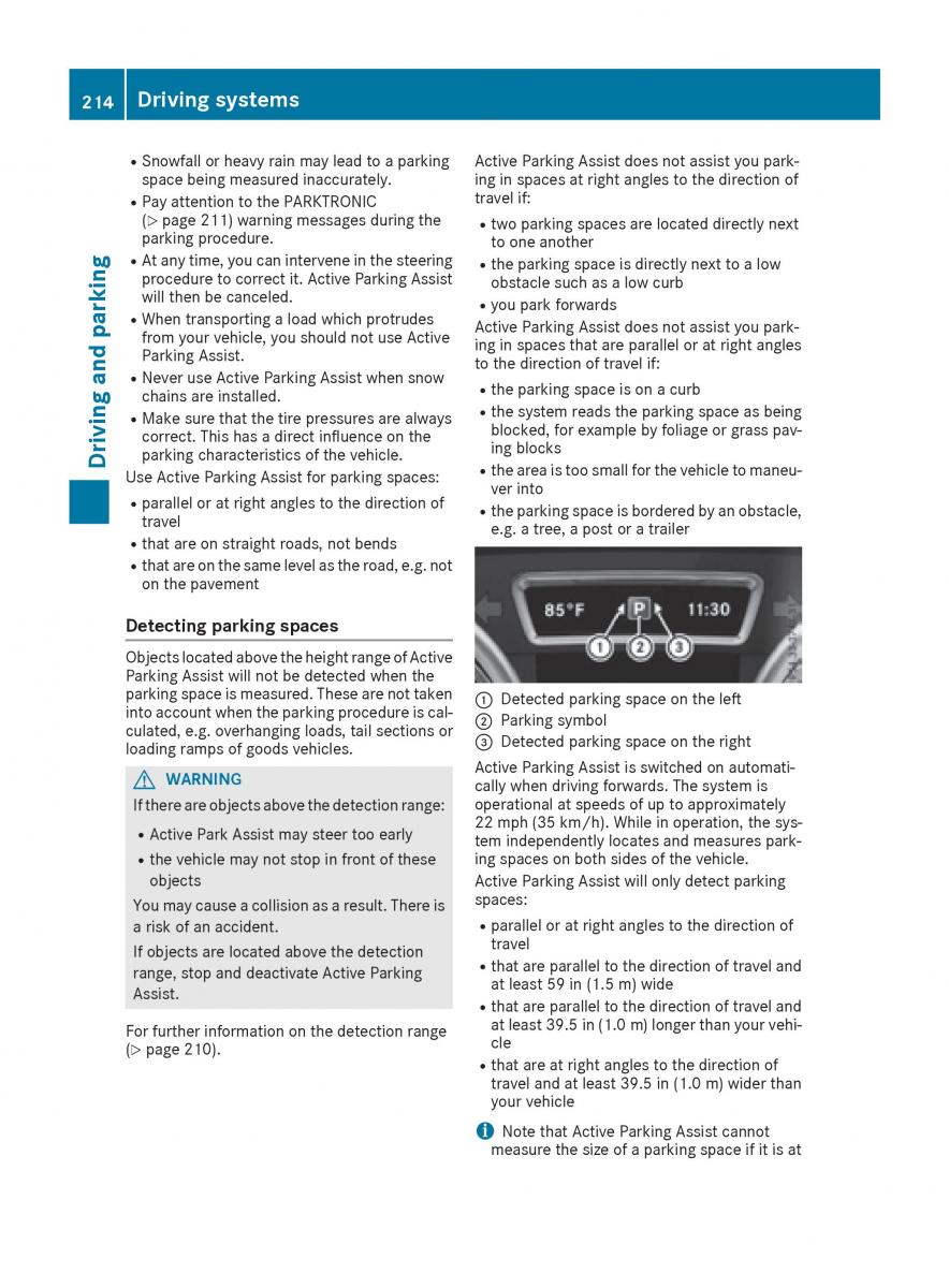 Mercedes Benz GLE Class owners manual / page 216