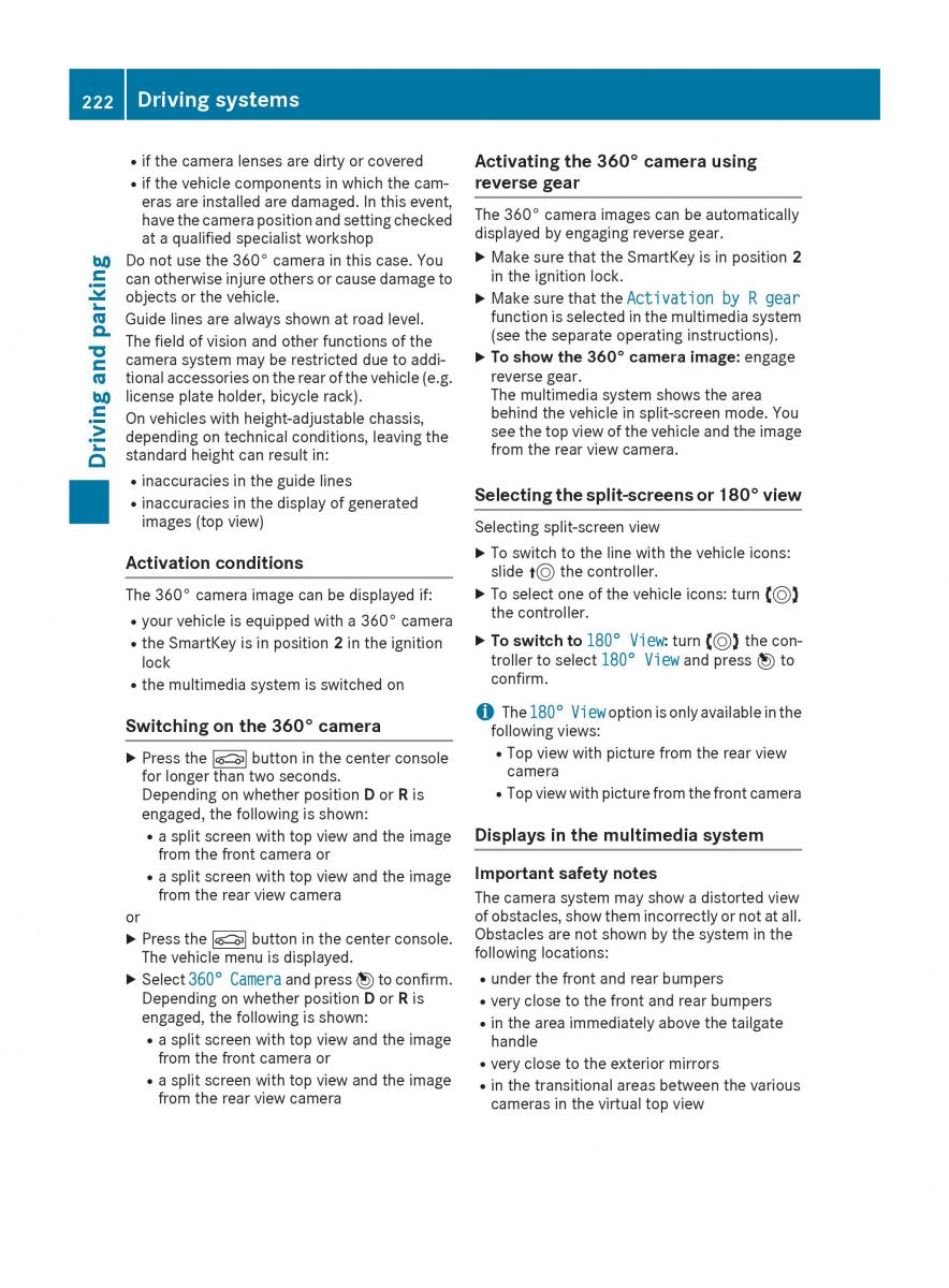 Mercedes Benz GLE Class owners manual / page 224