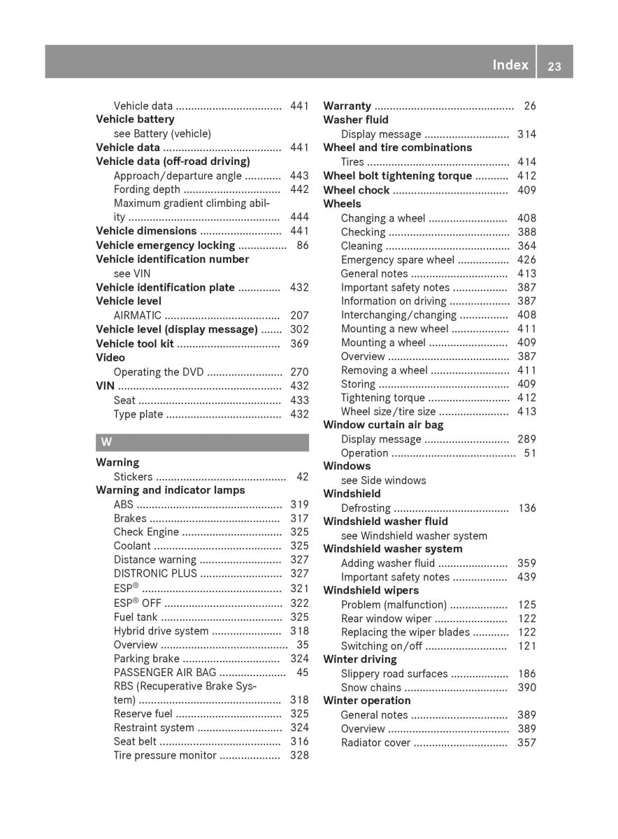 Mercedes Benz GLE Class owners manual / page 25