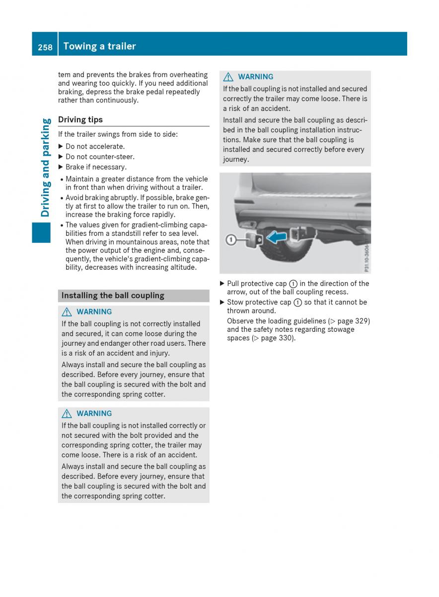 Mercedes Benz GLE Class owners manual / page 260