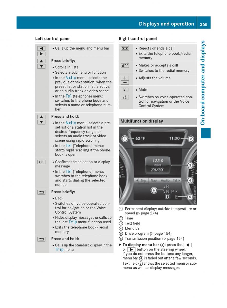 Mercedes Benz GLE Class owners manual / page 267