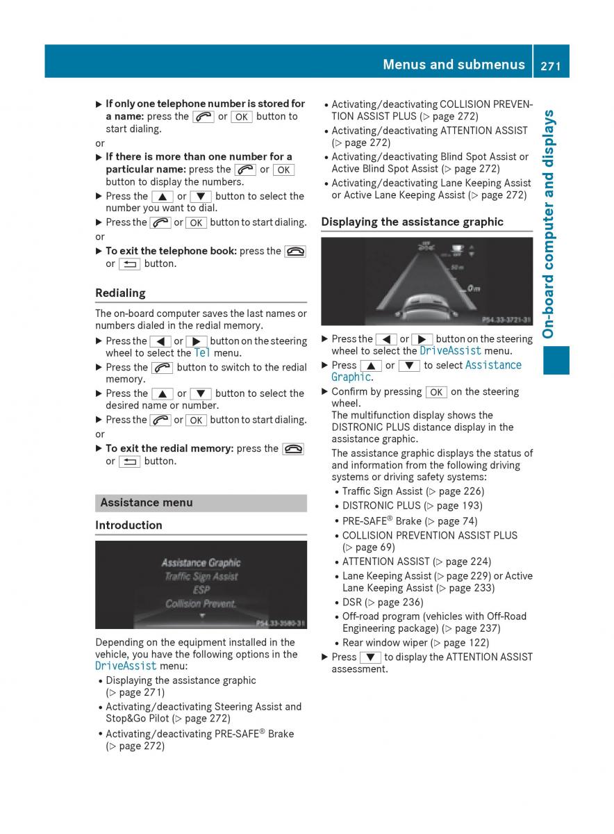 Mercedes Benz GLE Class owners manual / page 273