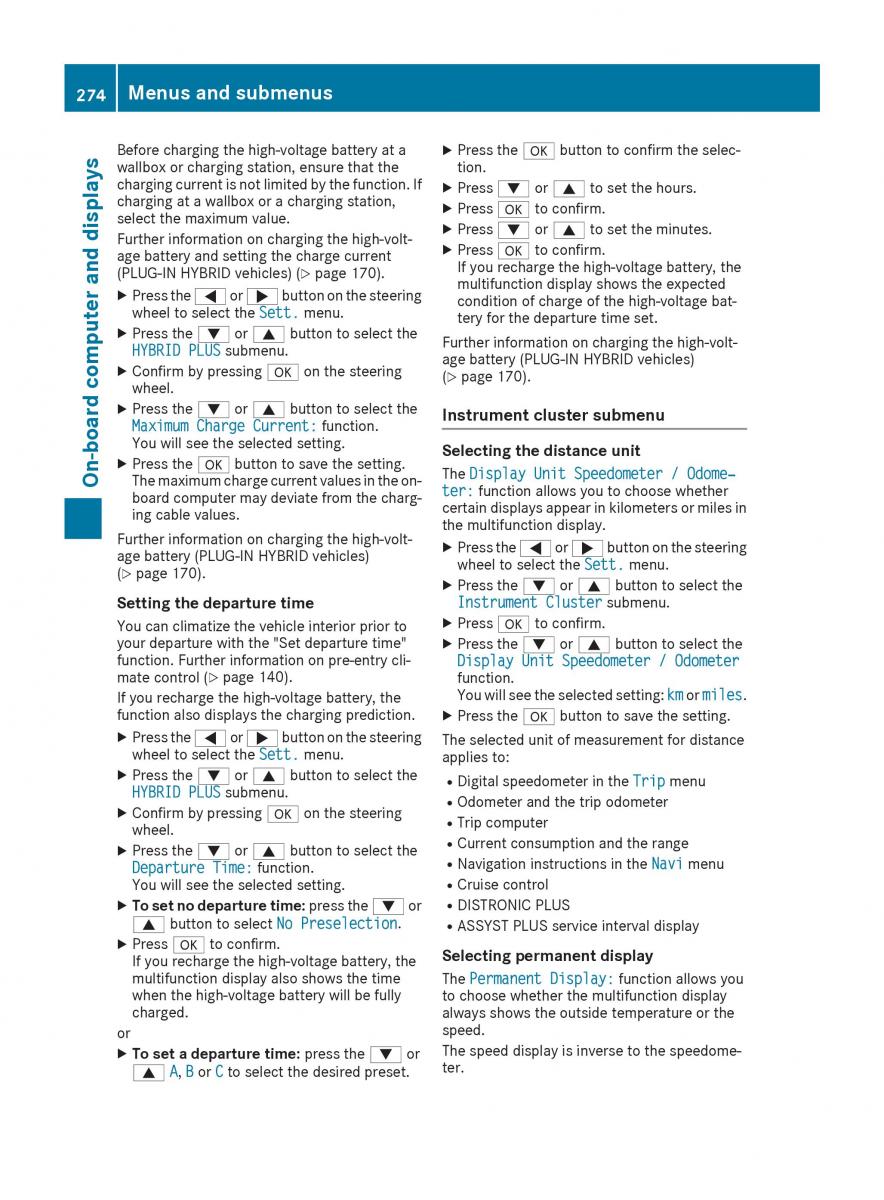 Mercedes Benz GLE Class owners manual / page 276