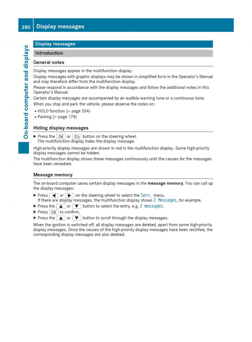 Mercedes Benz GLE Class owners manual / page 282