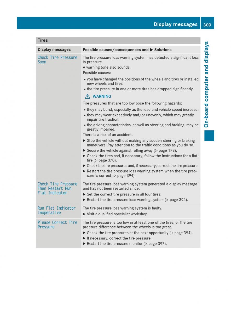 Mercedes Benz GLE Class owners manual / page 311